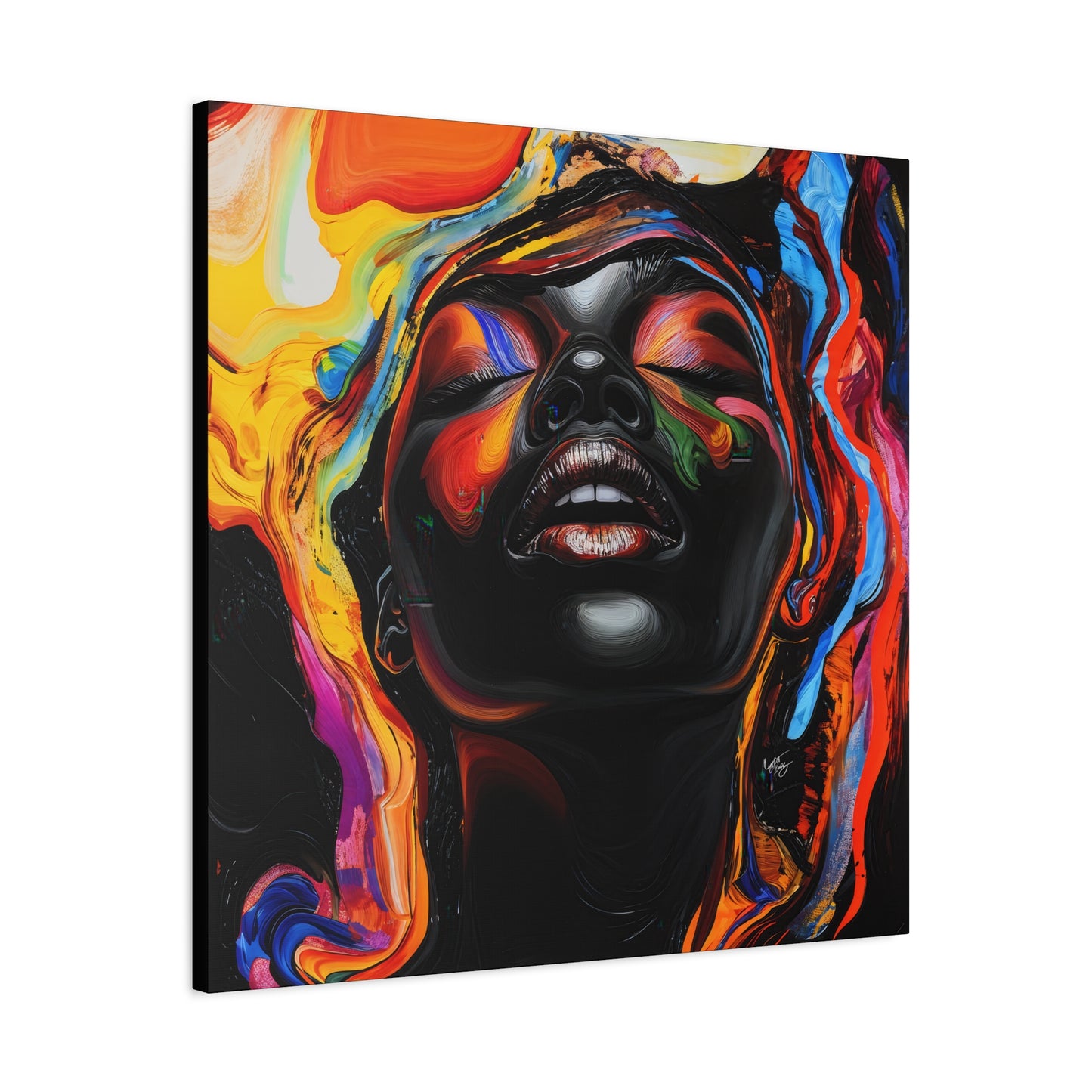 Yes Afrocentric Black Woman Art Canvas Wall Print