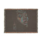 Original Makeup Afrocentric Black Woman Abstract Art Woven Throw Blanket