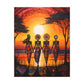 All Together Now Afrocentric Black Woman Abstract Art Canvas Wall Print