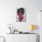 Model Perfect In Pink — Afrocentric Inspirational Black Woman Canvas Wall Art
