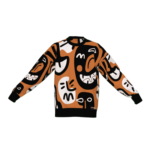Crazy Chuckles Abstract Art Crewneck Sweater - Xtreme Shopper