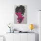 Model Perfect In Pink — Afrocentric Inspirational Black Woman Canvas Wall Art
