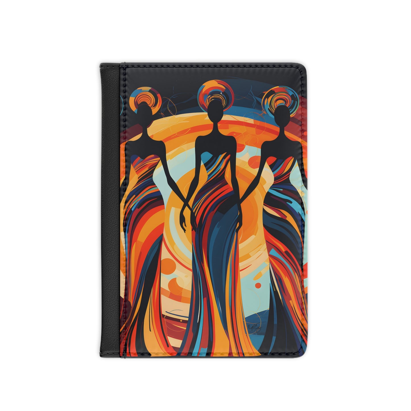 Sisterhood Glowup Vegan Leather Black Art RFID Blocking Passport Cover