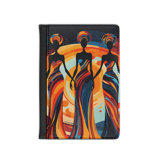 Sisterhood Glowup Vegan Leather Black Art RFID Blocking Passport Cover