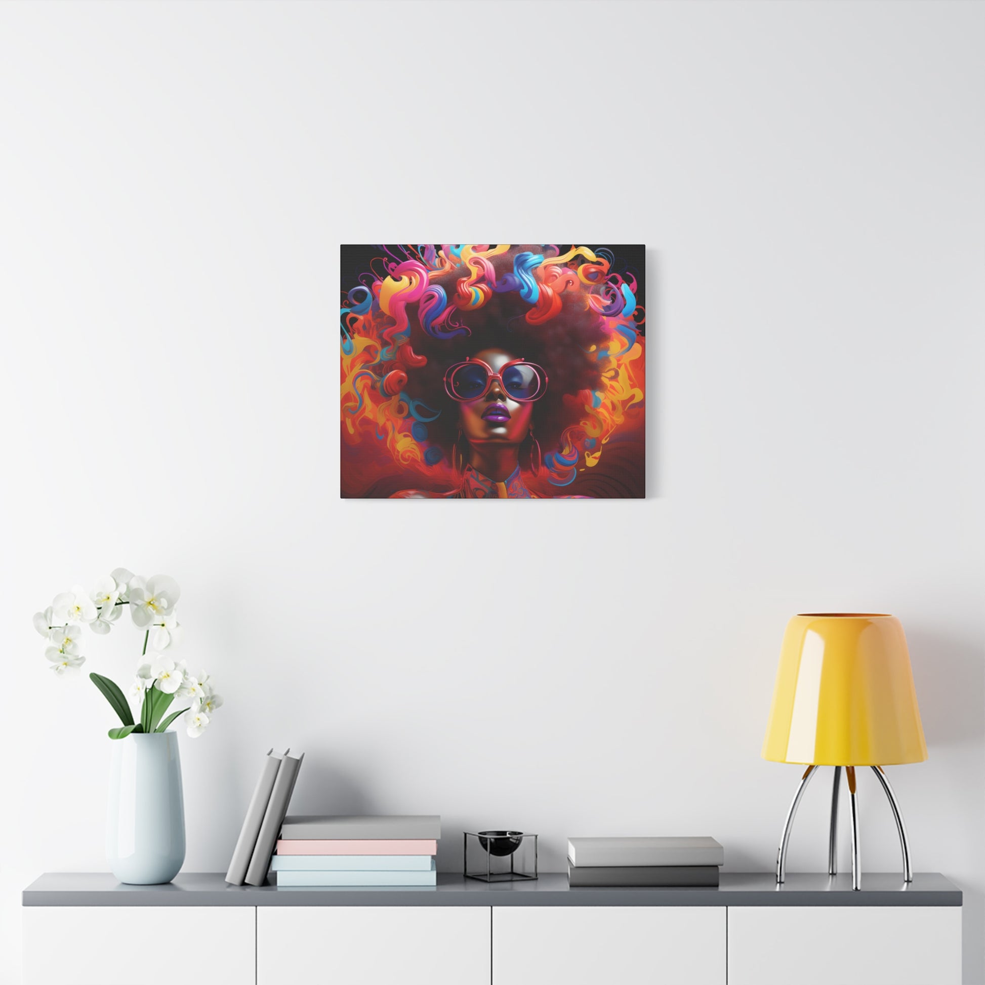 Groovy Summer Black Woman Psychedelic Themed Artwork Canvas Wall Print - Xtreme Shopper
