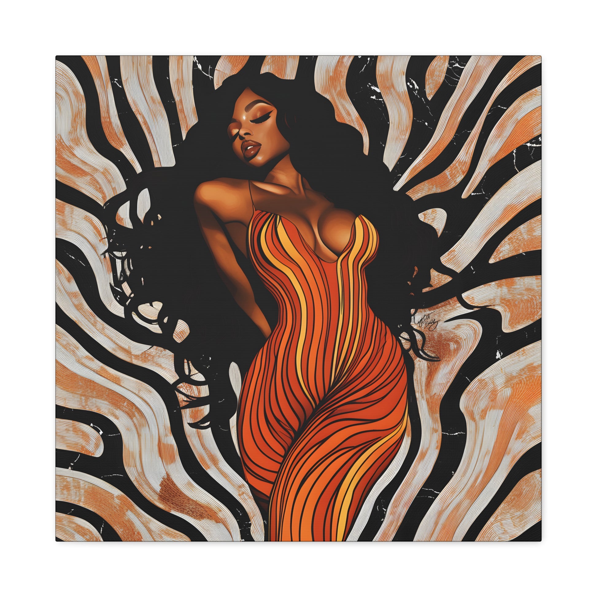 The Rhythm Is In Me Afrocentric Black Woman Art Canvas Wall Print - Xtreme Shopper