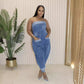 Trendy Sleeveless Harem Style Denim Jumper