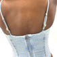 Rain on Me Denim Corset - Medium Wash
