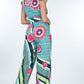 Ruffle Sleeve Surplice Bold Print Jumpsuit - Xtreme Shopper