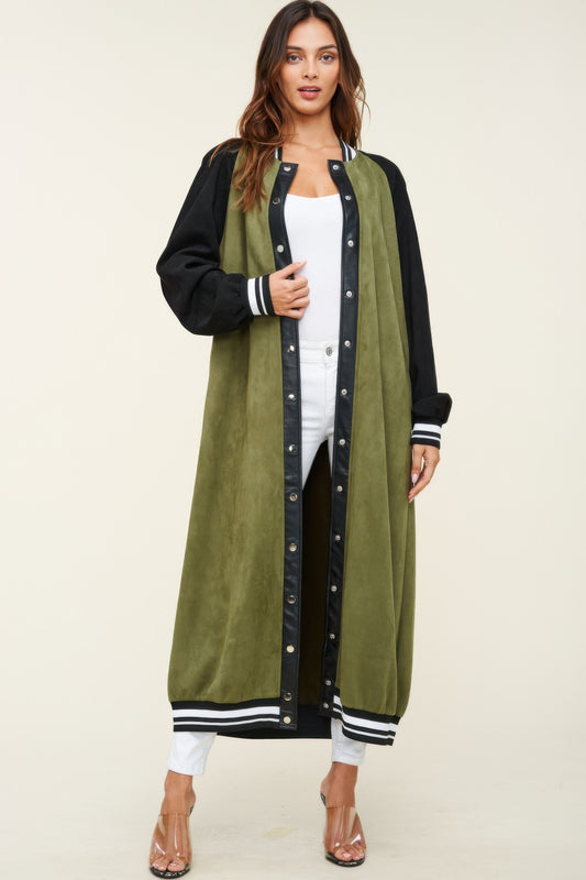 Trendy Faux Suede Maxi Jacket - Xtreme Shopper
