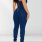 Bodycon Strapless Denim Jumpsuit With Lace Up Back - Xtreme Shopper