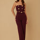 Multi Flat Mirror Stone Evening Party Jumpsuit - Xtreme Shopper