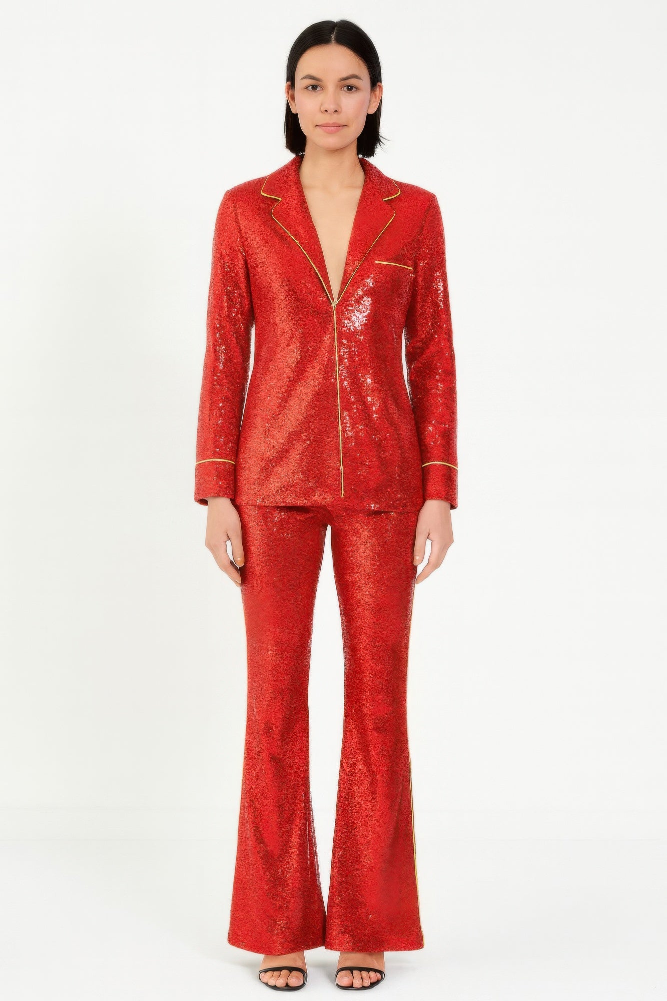 Party Sequin Top and Wide Leg Pants Two Piece Set - Xtreme Shopper