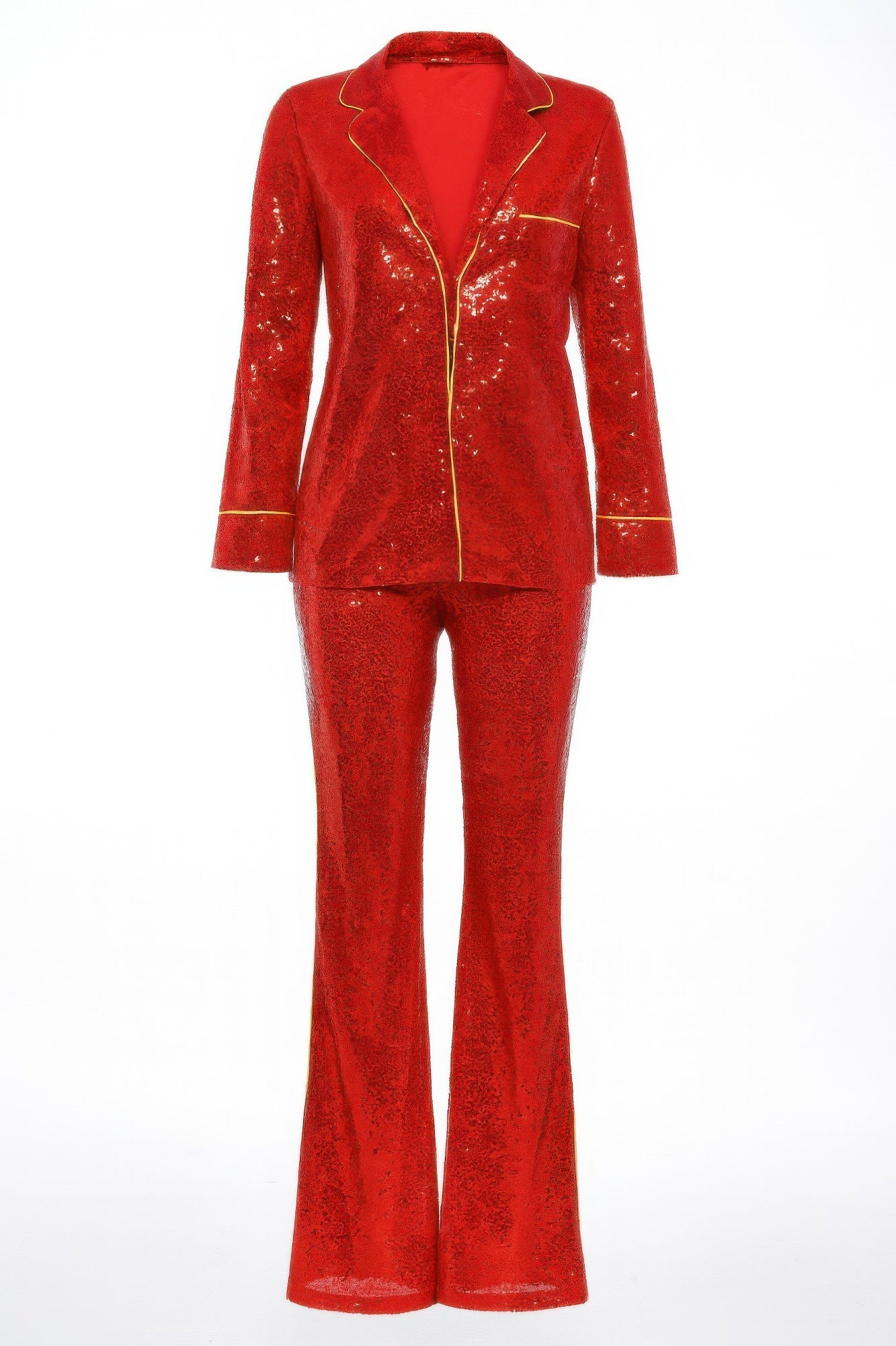 Party Sequin Top and Wide Leg Pants Two Piece Set - Xtreme Shopper