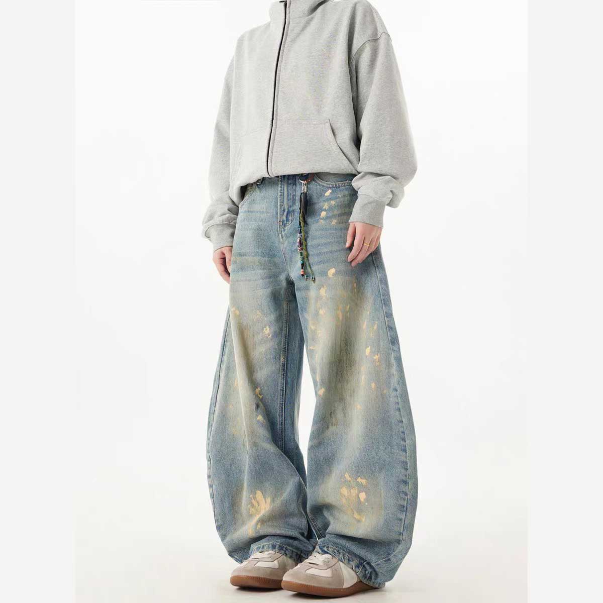 The Boss Hand-Painted Loose Distressed Streetwear Jeans - Xtreme Shopper