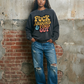 FAFO Graphic Art Snow Washed Oversized Unisex Streetwear Sweatshirt