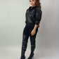 Trendy Leather Bomber Moto Jacket