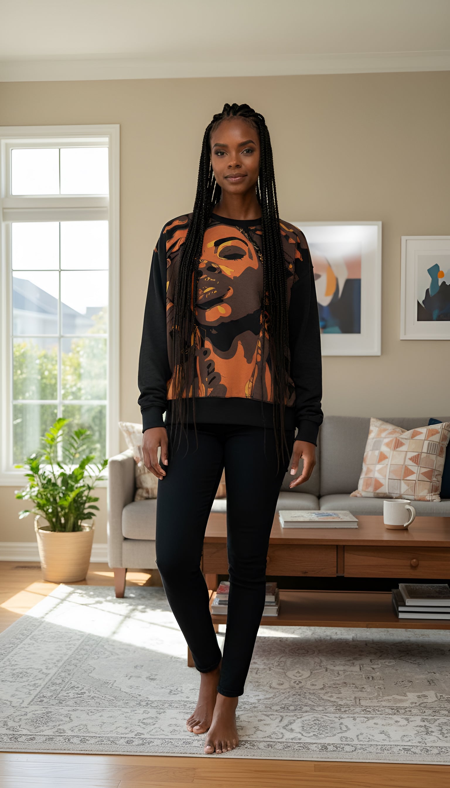 So Chill Afrocentric Black Woman Art Relaxed Fit Crewneck Sweater - Xtreme Shopper