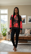 The Flower Girl Black Anime Relaxed Fit Knit Crew Neck Unisex Sweater