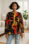 A Little Abstract Afrocentric Crewneck Women's Sweater