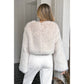 Solid Faux Fur Back Hidden Zipper Cropped Pullover Coat - Xtreme Shopper