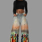 The Fluidity Afrocentric Print Unisex Vintage Washed Distressed Paint-Splatter Denim Jeans - Xtreme Shopper