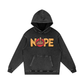 Nope Statement Snow Washed Relaxed Fit Cotton Streetwear Hoodie
