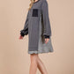 Ces Femme Striped Patchwork Round Neck Terry Sweatshirt Dress - Xtreme Shopper