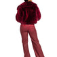 Low Rise Wide Leg Leather Look Jean - Red Delicious