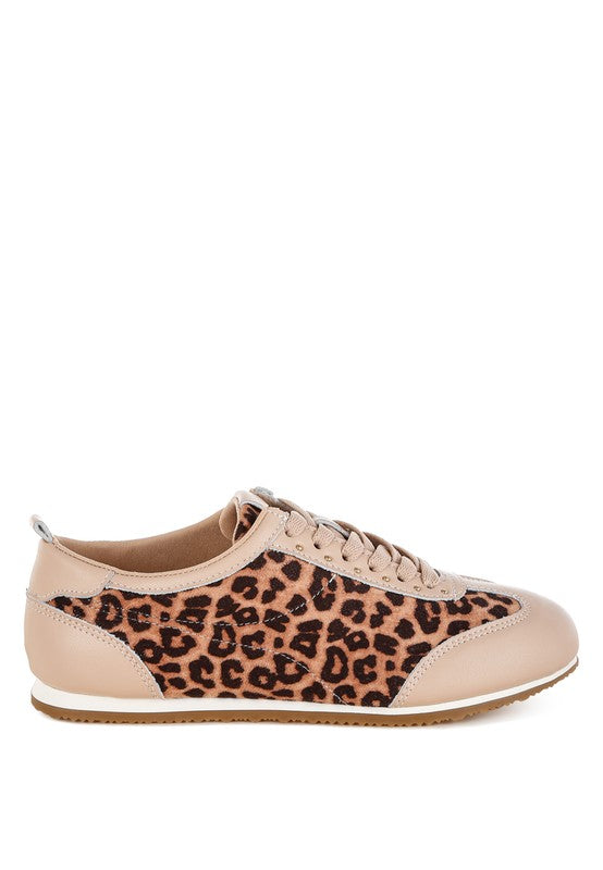 Narati Leopard Print Real Leather Sneakers - Xtreme Shopper
