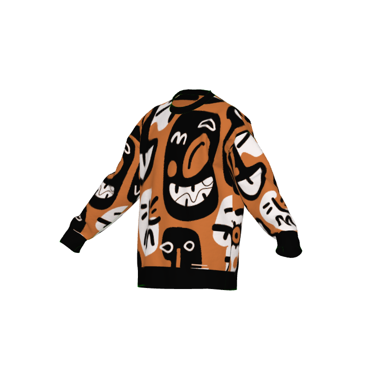 Crazy Chuckles Abstract Art Crewneck Sweater - Xtreme Shopper