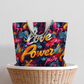 Love Power Premium Large Heavyweight Canvas Shopping Tote Bag