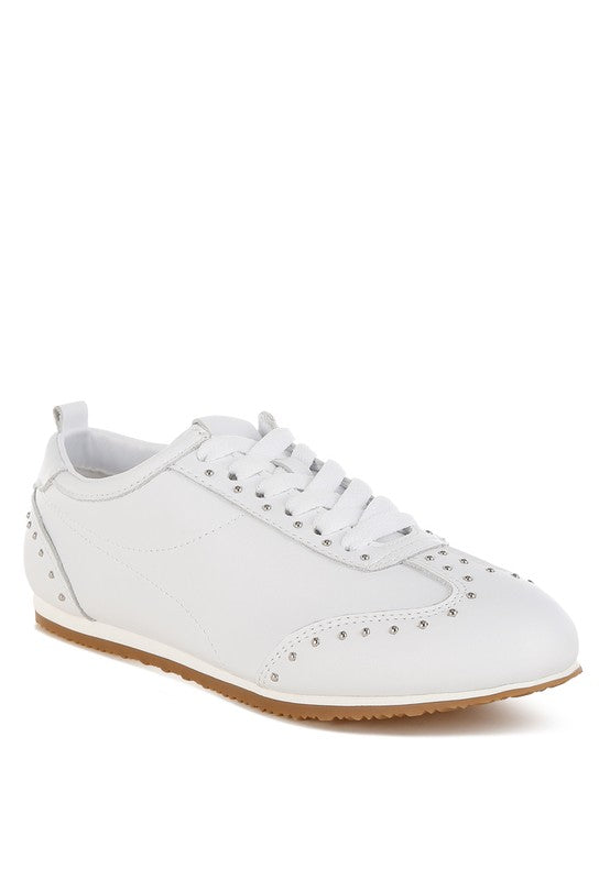 Odaya Studded Real Soft Leather Sneakers - Xtreme Shopper