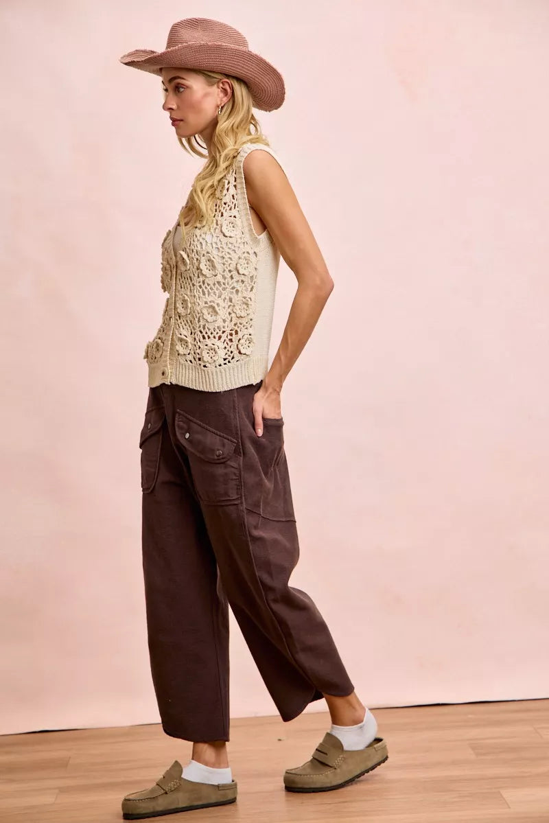 BiBi Boho Washed Terry Pants with Pockets - Xtreme Shopper