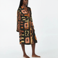 African Inspired Printed Satin Robe