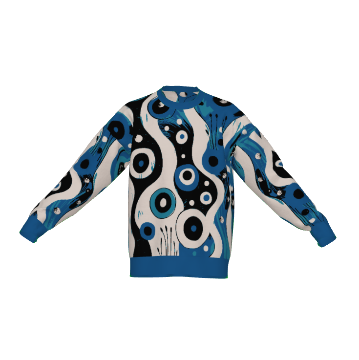 Surrelistic Swirling Circles Crewneck Sweater - Xtreme Shopper