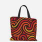 Orange Swirl Premium Large Heavyweight Canvas Shopping Tote Bag