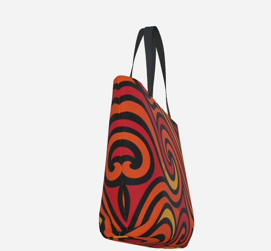 Orange Swirl Premium Large Heavyweight Canvas Shopping Tote Bag