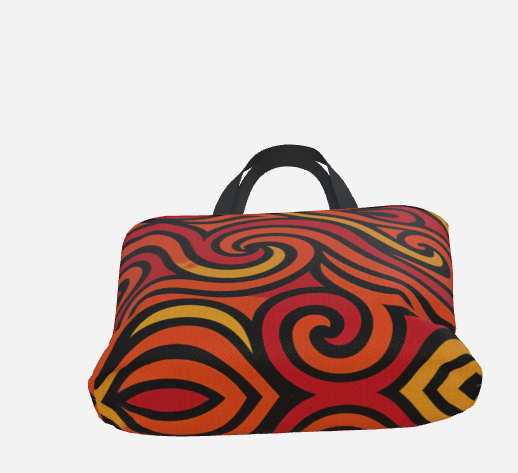 Orange Swirl Premium Large Heavyweight Canvas Shopping Tote Bag