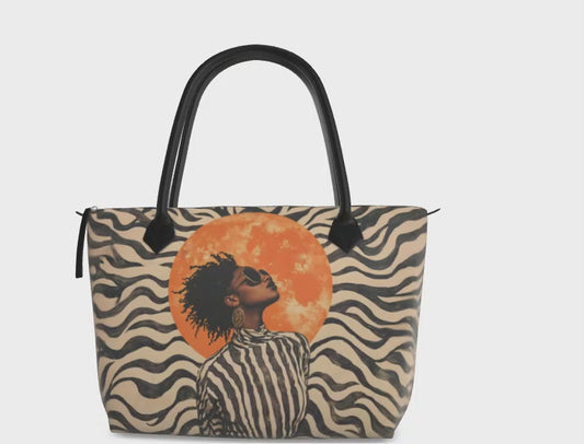The Sun Rises Nappa Leather Tote Bag