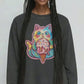 Kitty Haz Ice Cream Snow Washed Oversized Unisex Streetwear Sweatshirt