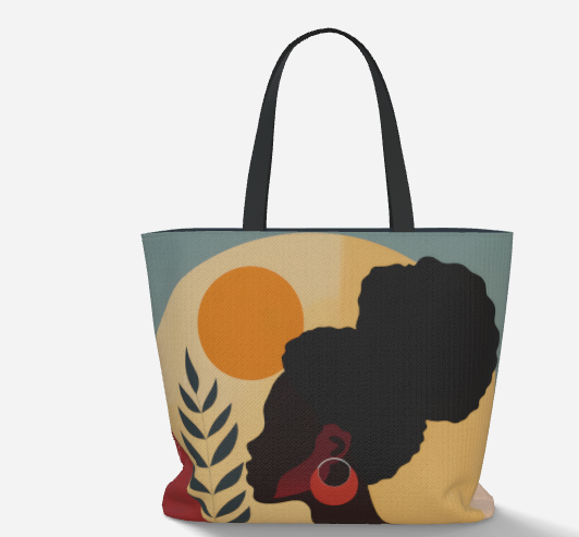 Sunrise in Abstract Premium Large Heavyweight Canvas Shopping Tote Bag