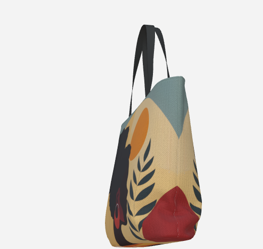 Sunrise in Abstract Premium Large Heavyweight Canvas Shopping Tote Bag